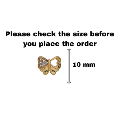 Gold-Plated Butterfly Bow Stud Earrings with AD for women and girls