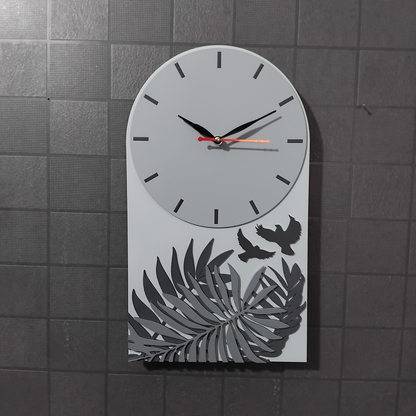 Plant Clock Grey 8