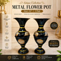 12-Inch Antique Metal Flower Pot – Elegant Home Decor and Gifting