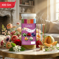 Premium Agarbatti 5 In 1 Combo with Mogra, Rose, Royal, Melon, Ratrani Fragrances for Pooja & Aromatherapy (400 Gm)