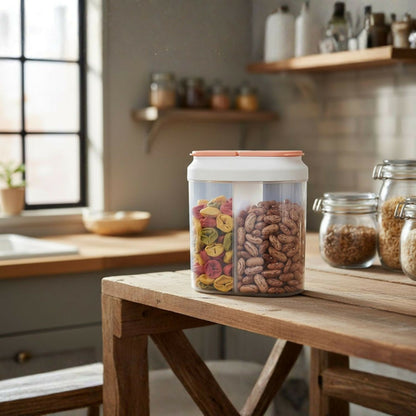 Dual compartment airtight food storage container