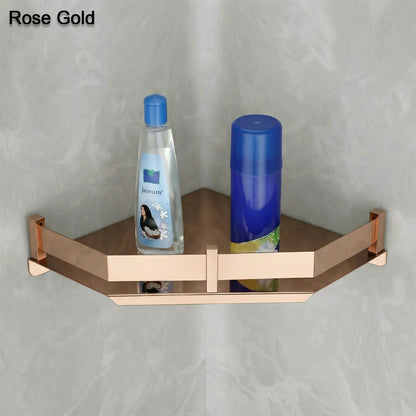 Premium Stainless Steel Wall Mounted Corner Shelf 9x9 Bathroom Organizer Rack