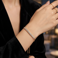 Gold Plated American Diamond Bracelet Versatile Style for Women