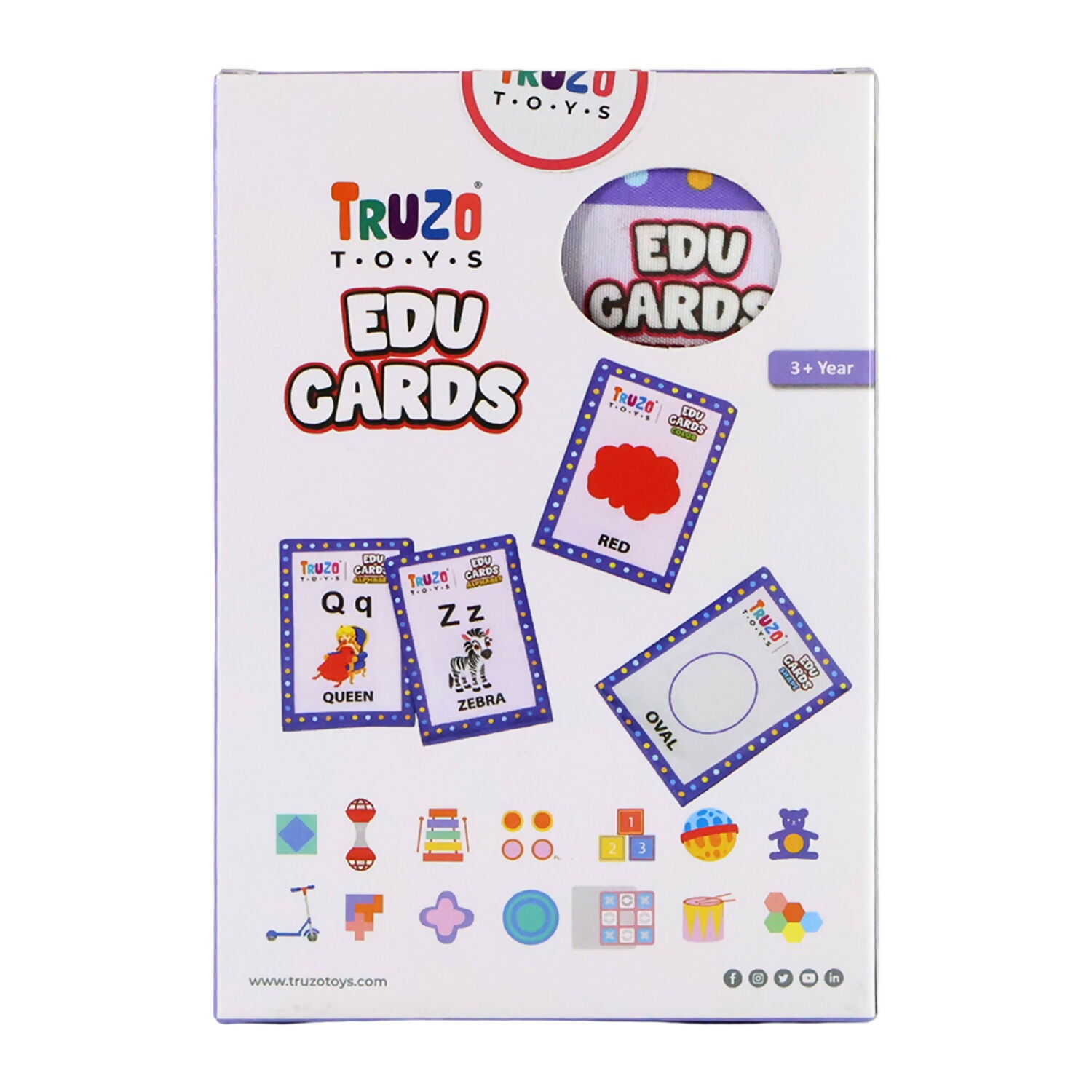 Truzo Edu Cards – Alphabet Learning Flash Cards for Kids with Pictures and Words
