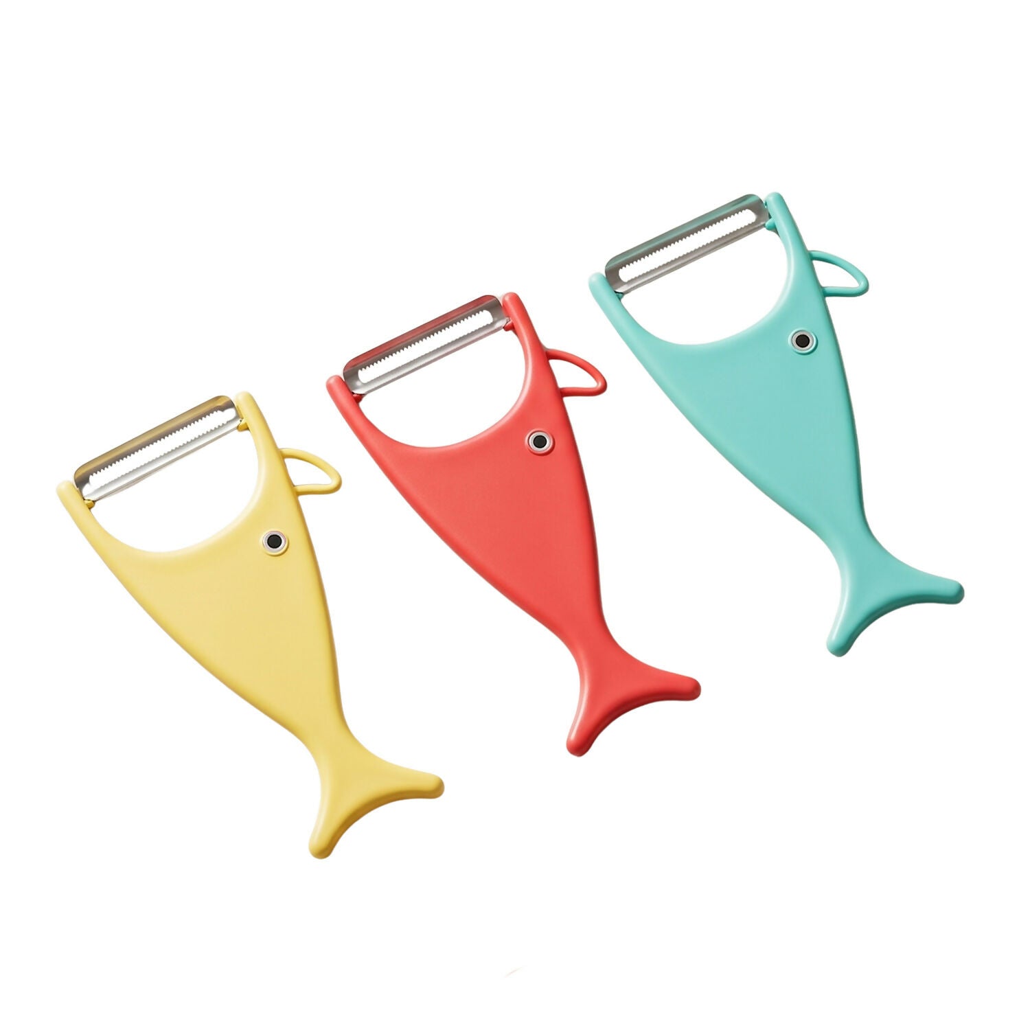 Multi Color Fish Shape Vegetable Peeler with Sharp Stainless Steel Blade Tool (Pack Of 3)