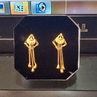 Elegant Golden Drop Earrings for Women & Girls | Lightweight Stylish Party Wear Earrings