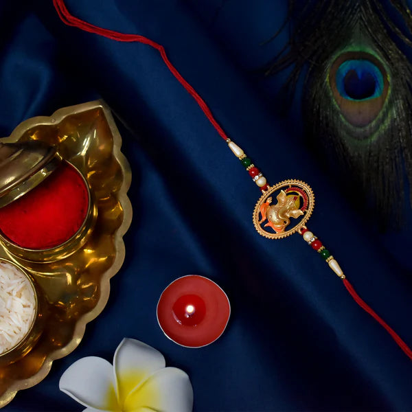 Ganesha Designer Rakhi for Raksha Bandhan Spiritual Protection