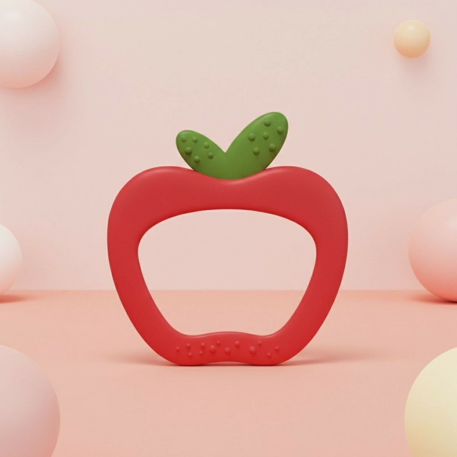 Apple shaped silicone baby teether