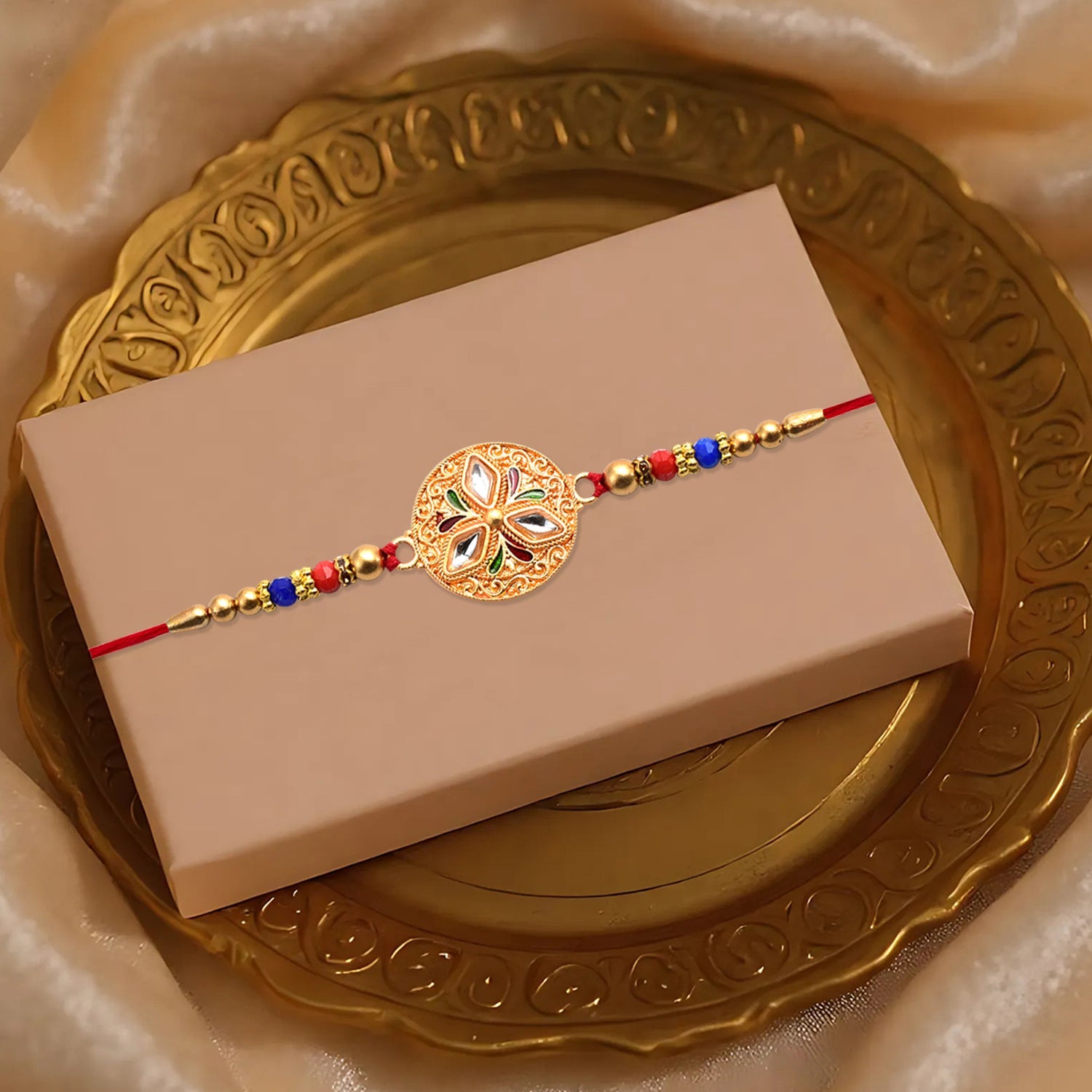 Meenakari Floral Rakhi Elegant Colorful Beads for Raksha Bandhan (10pcs)