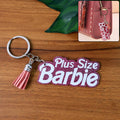 Plus Size Barbie Keychain – Glitter Finish & Tassel Charm