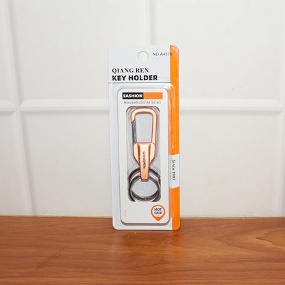 Premium Metal Keychain Carabiner Clip Hook with Dual Key Rings (1 Pc)