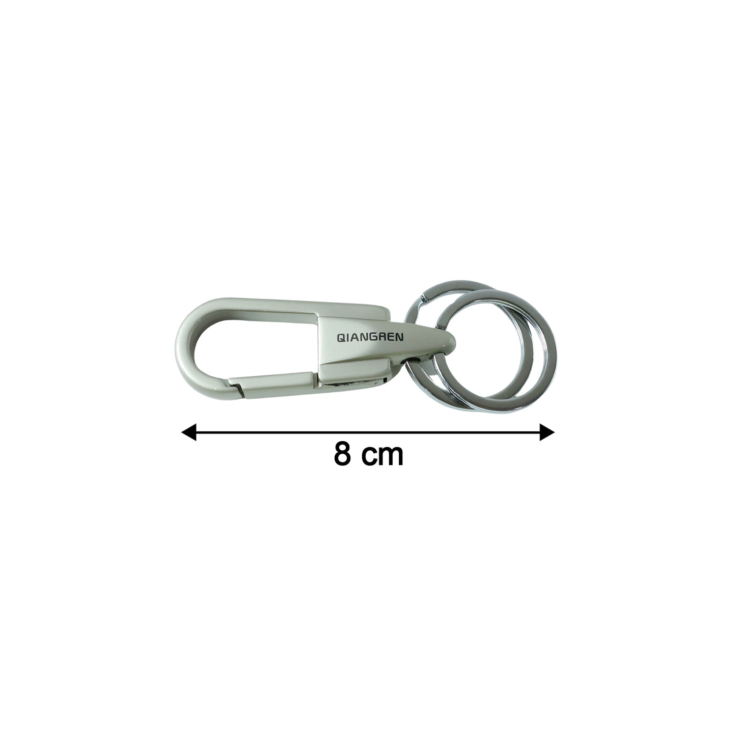 Stylish metal key holder carabiner in hand