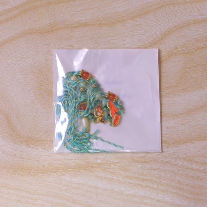 Traditional Rakhi with Om Symbol Charm and leaf detail in thread style for Gift Use