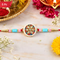 Multicolor Floral Kundan Rakhi Elegant Design for Rakshabandhan (5pcs)