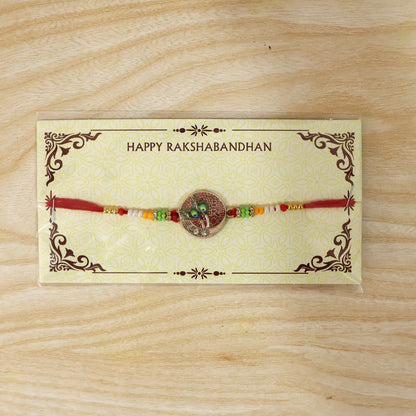 Peacock Feather Beaded Rakhi Elegant & Lightweight for Brothers (5pcs)