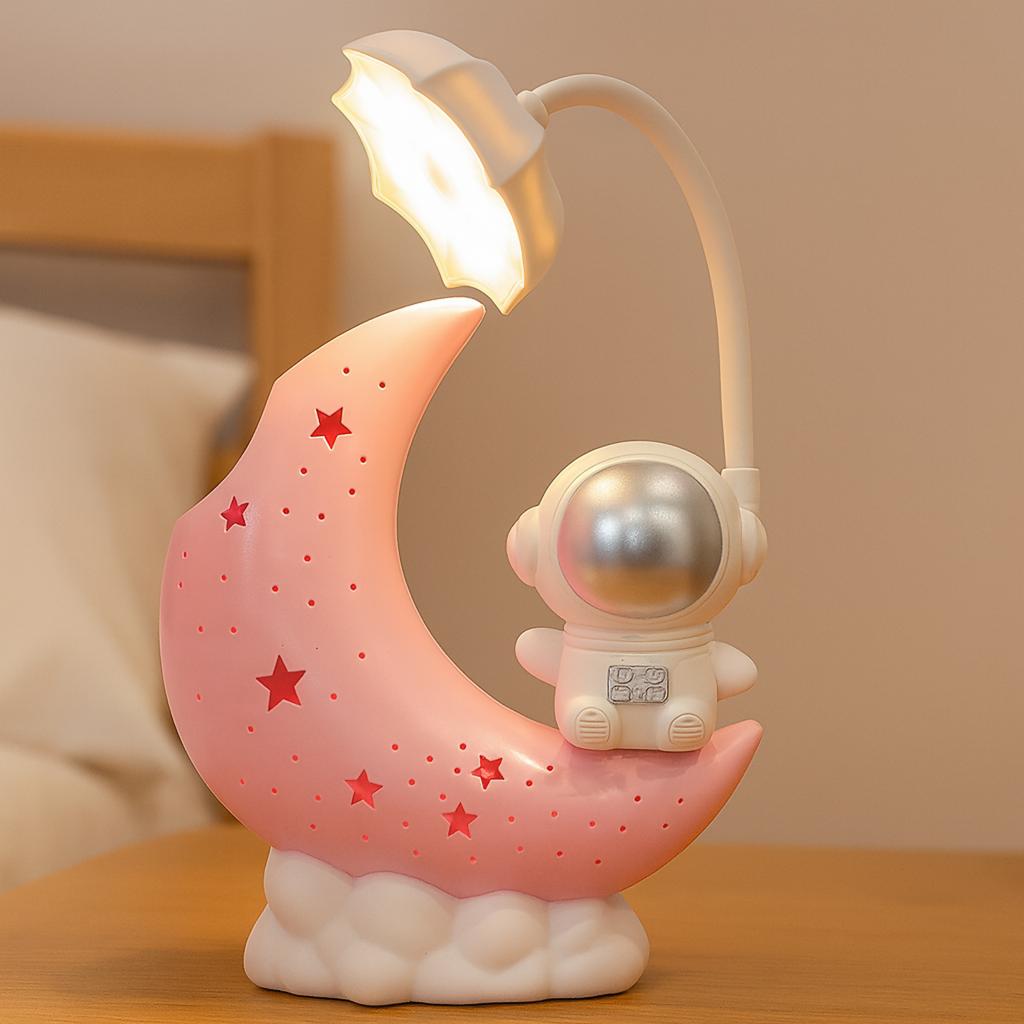 Cute Space Theme Table Lamp for Bedroom, Nursery & Gifts