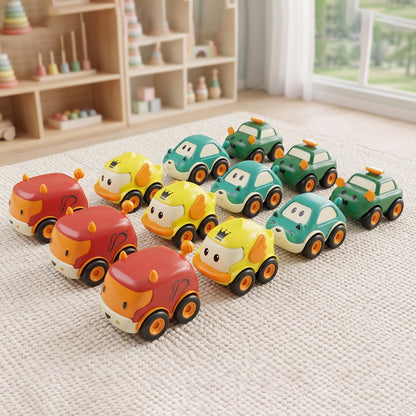 Funwoods Scurry Toy Cars for Kids - 12 Pcs, Colorful, Fun & Interactive Cars