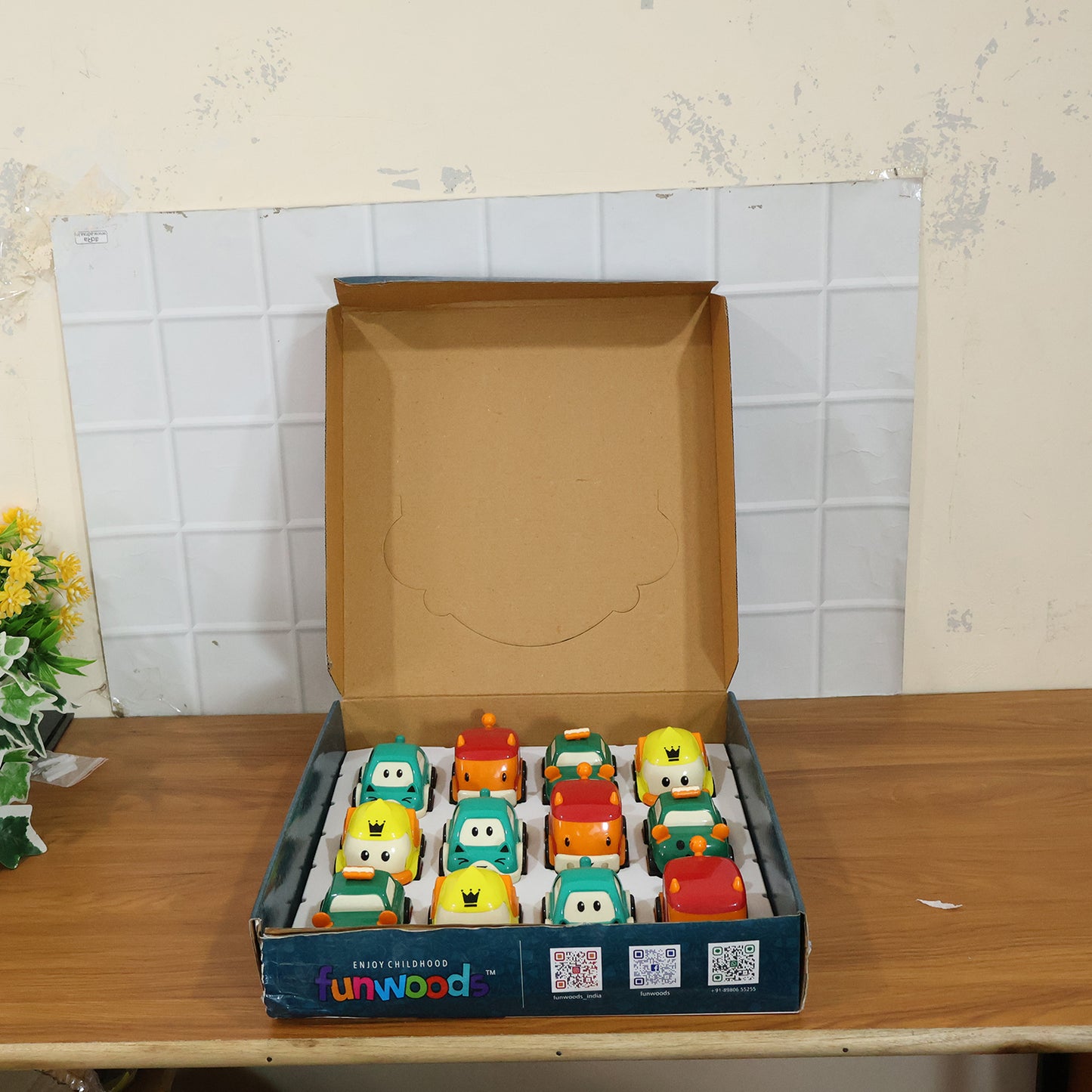 Funwoods Scurry Toy Cars for Kids - 12 Pcs, Colorful, Fun & Interactive Cars