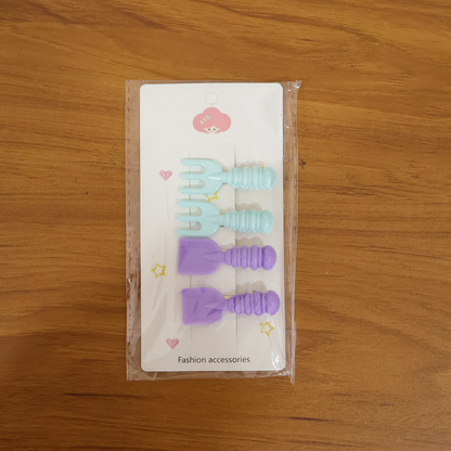 Cute Mini Tool-Shape Decorative Hair Clips (4 Pc)