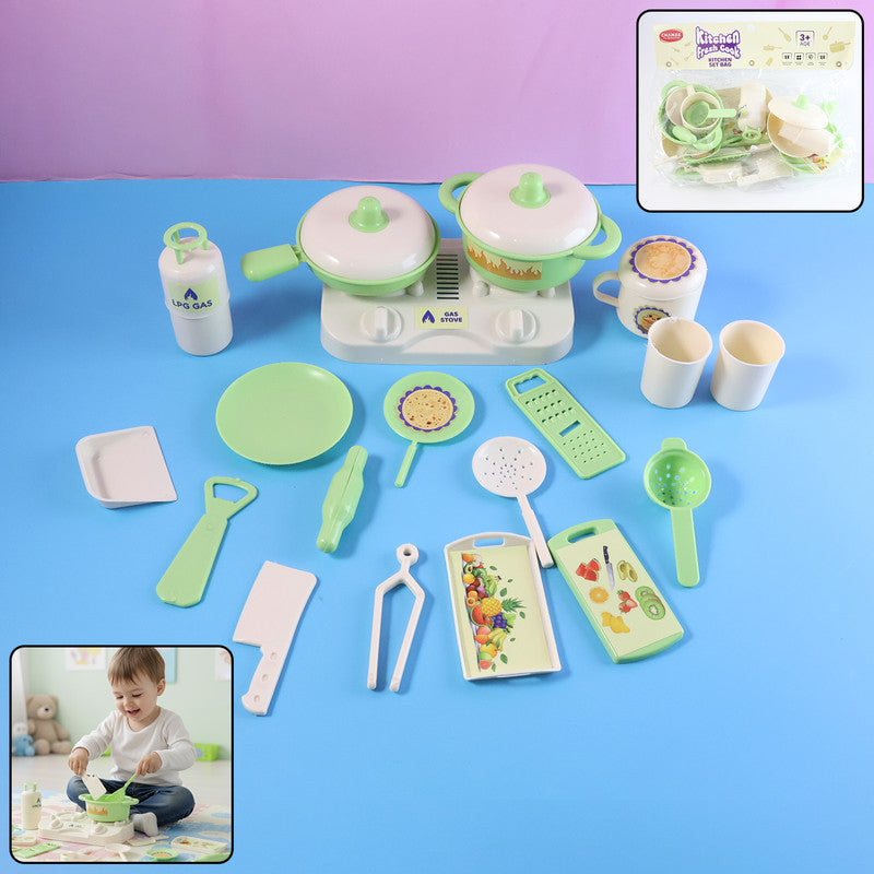 Kitchen Play Set for Kids | Includes Cookware, LPG Gas & Accessories | Fun Educational Toy
