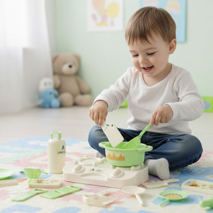 Kitchen Play Set for Kids | Includes Cookware, LPG Gas & Accessories | Fun Educational Toy