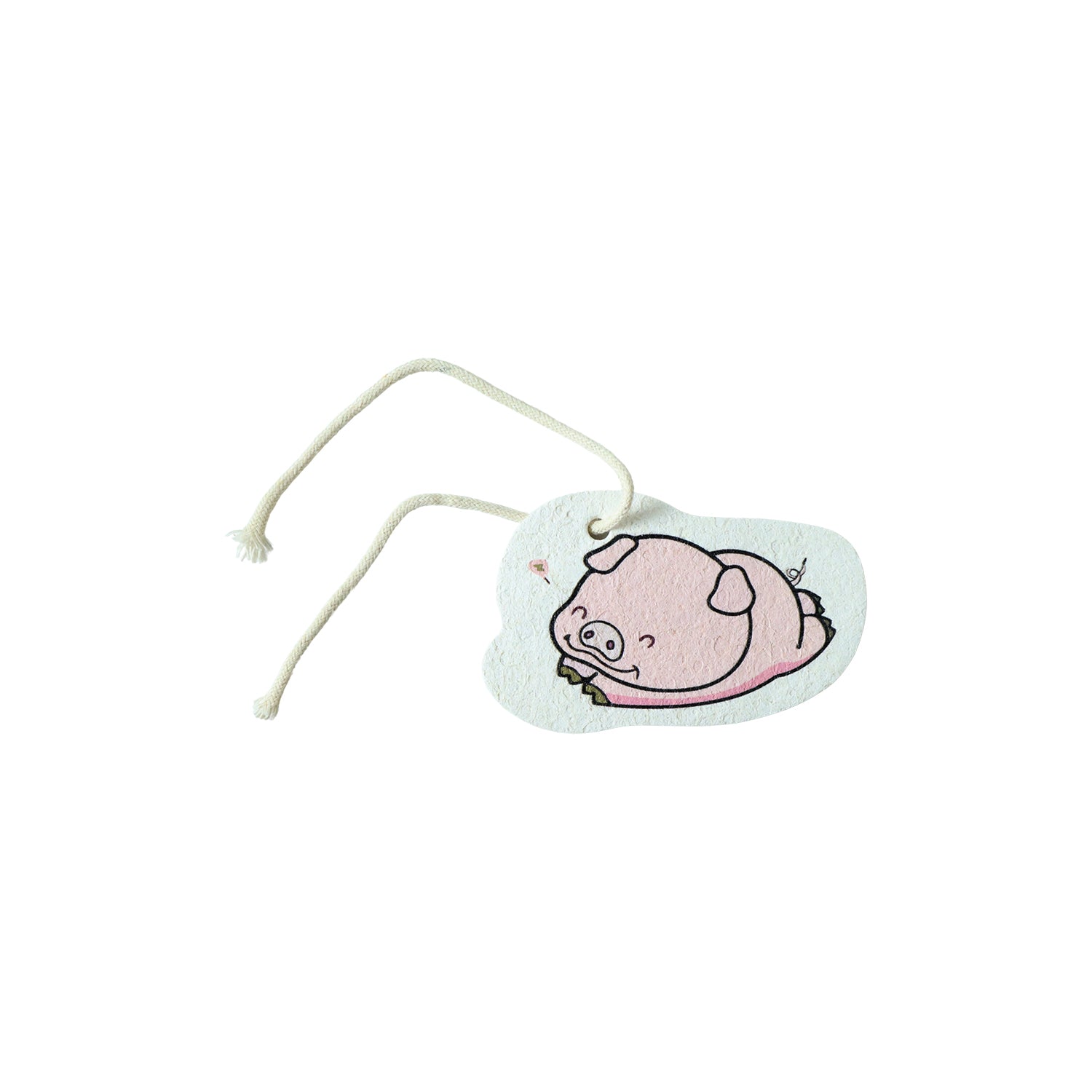 Bath scrubber sponge with cartoon print laid flat