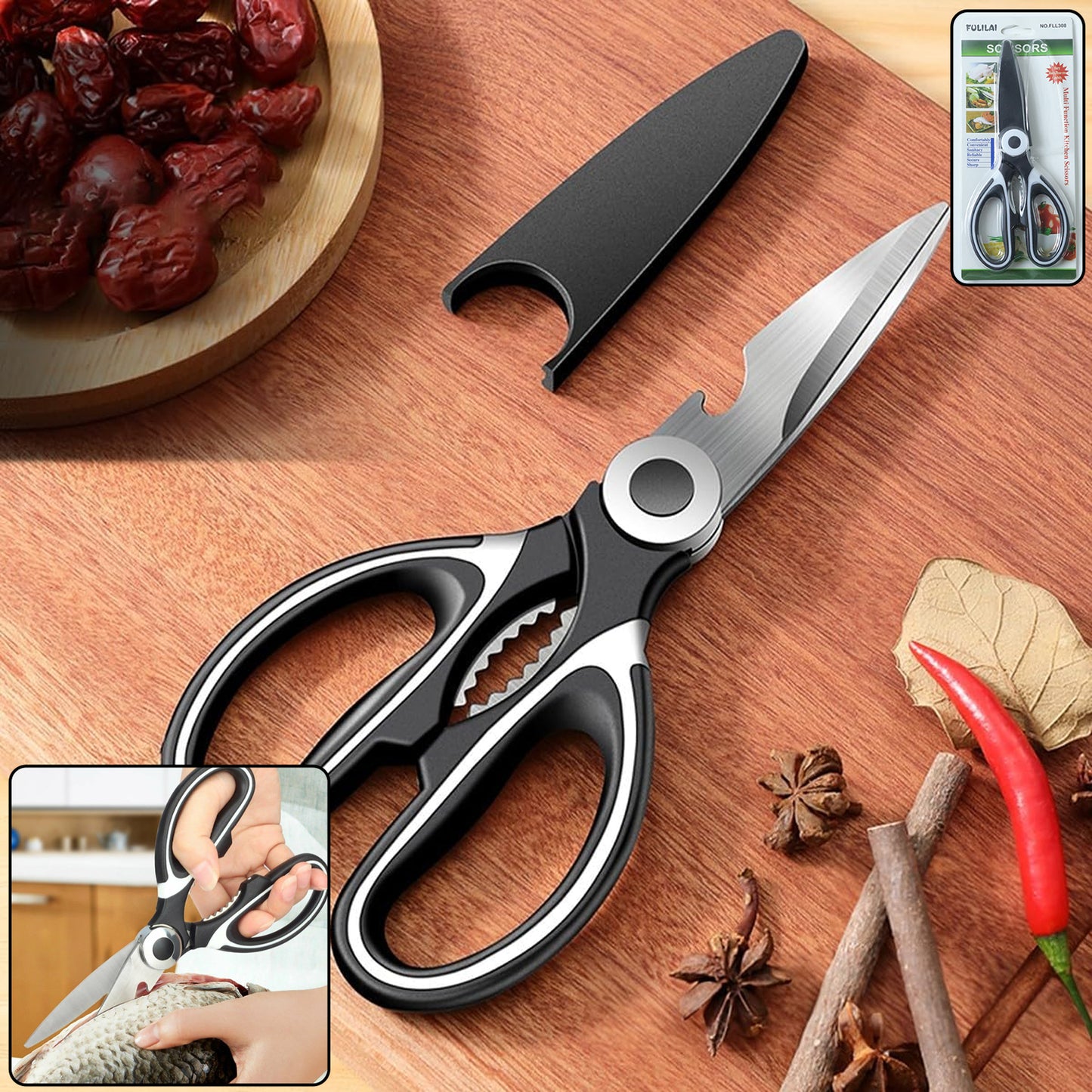 3-in-1 Multi-Function Kitchen Tool Veggies, Fruit, Cheese & Meat with Bottle Opener