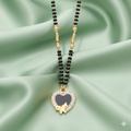 Mangal Sutra – Gold-Plated Heart & Black Enamel Butterfly Pendant