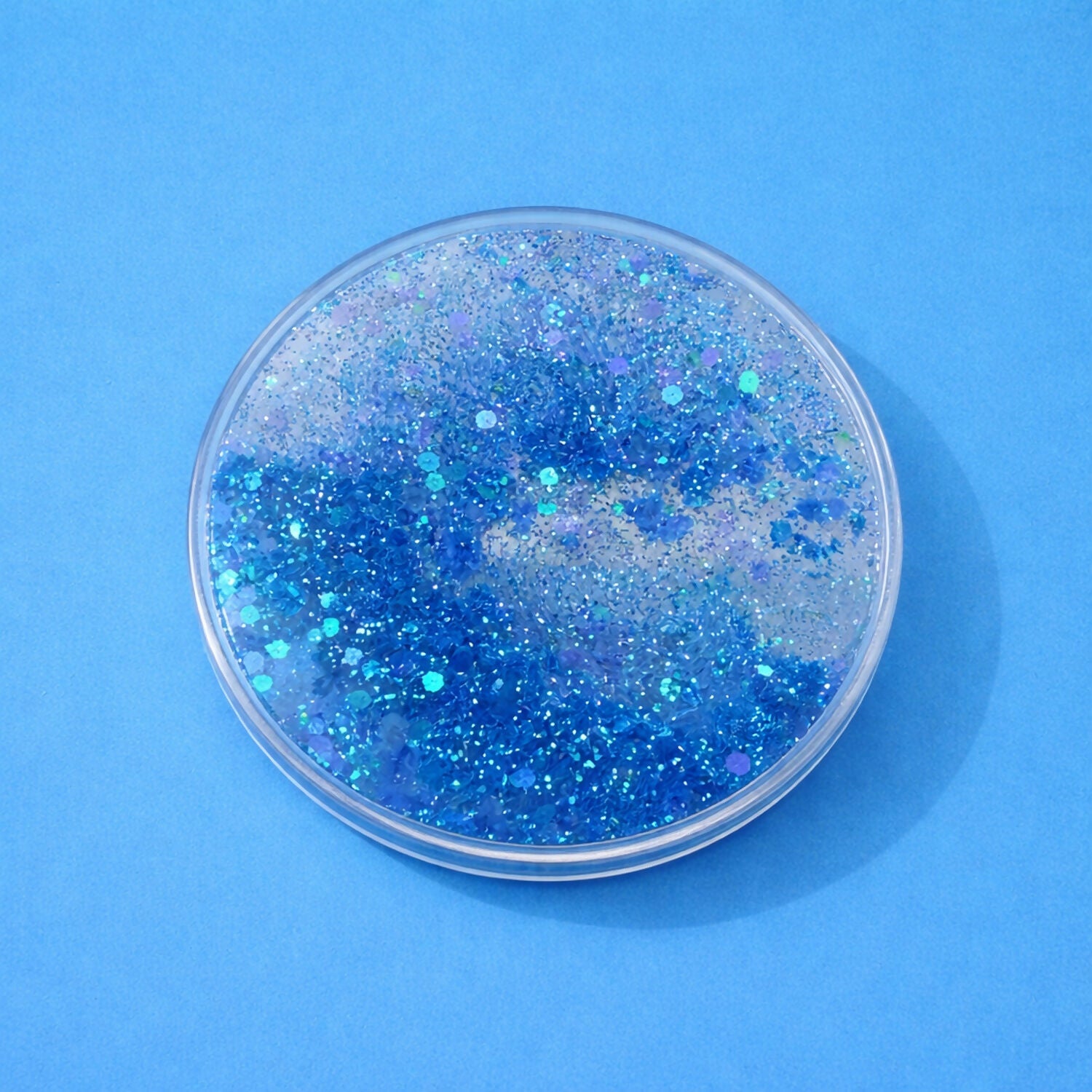 Blue Glitter Resin Tea Coaster Round Sparkle Cup Coaster for Table Decor (MUG NOT INCLUDED)