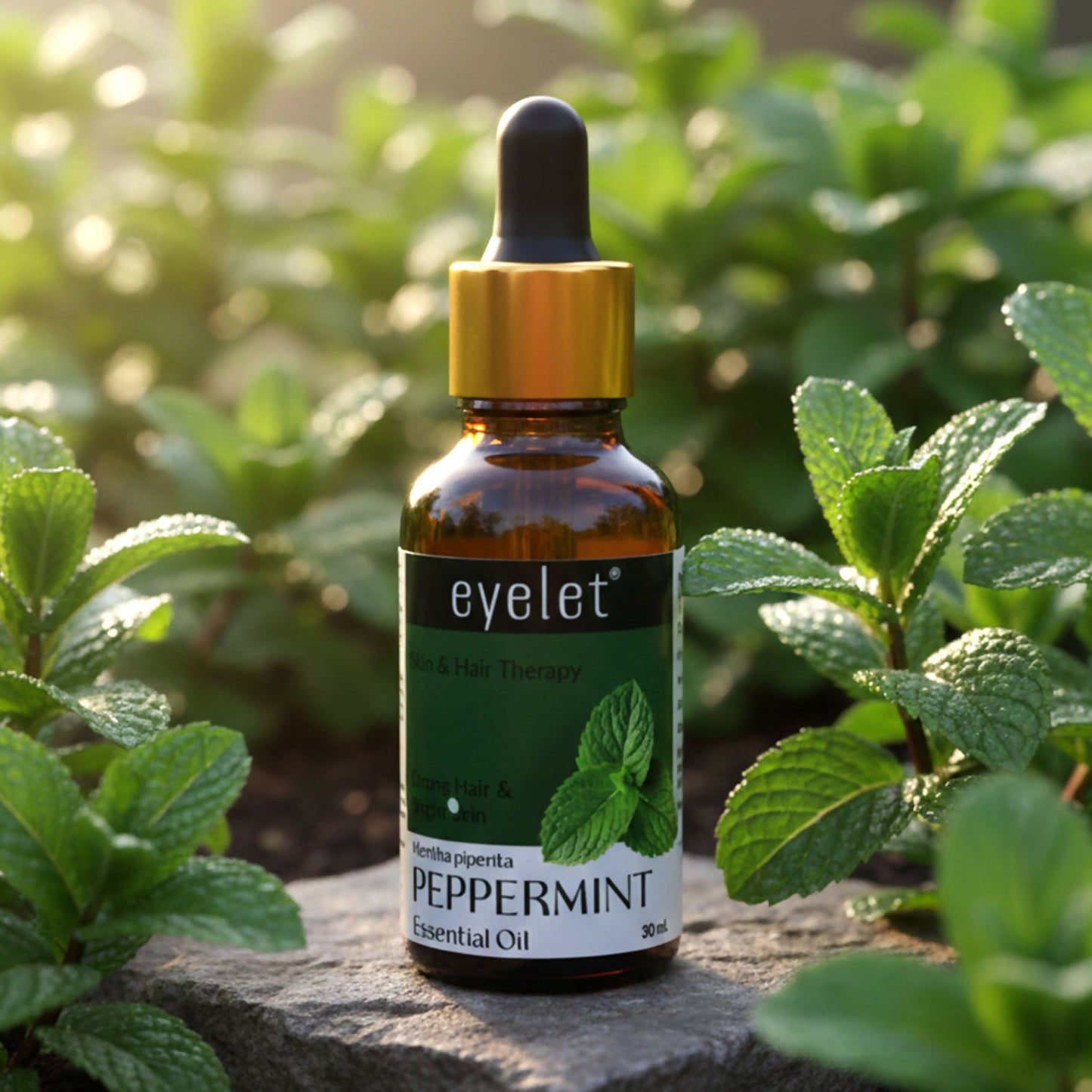 Eyelet Peppermint Essential Oil for Strong Hair & Bright Skin Fresh Mint Aroma Oil with Dropper (30Ml)