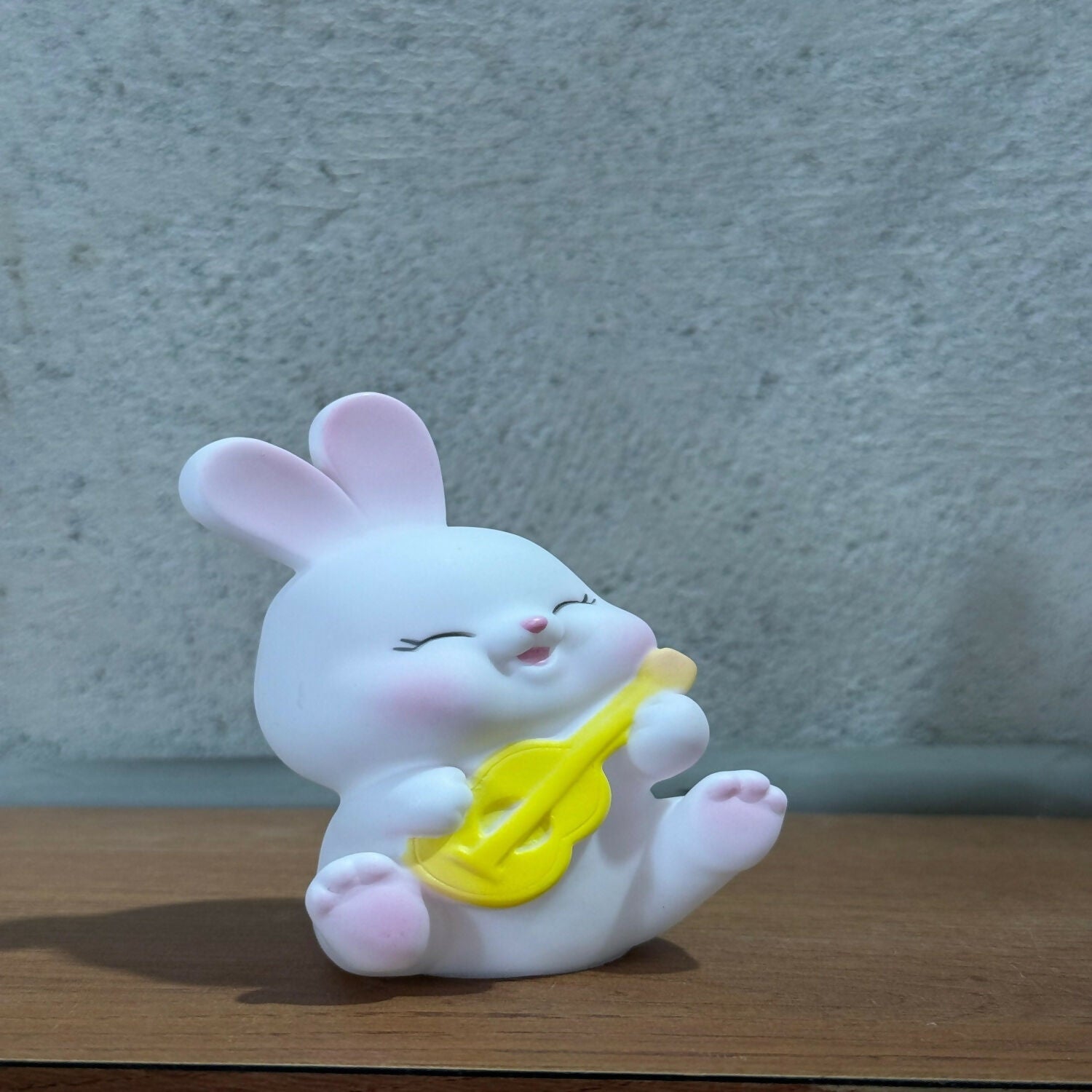 Cute Bunny Playing Guitar Mini Figurine for Desk & Kids Room Decor