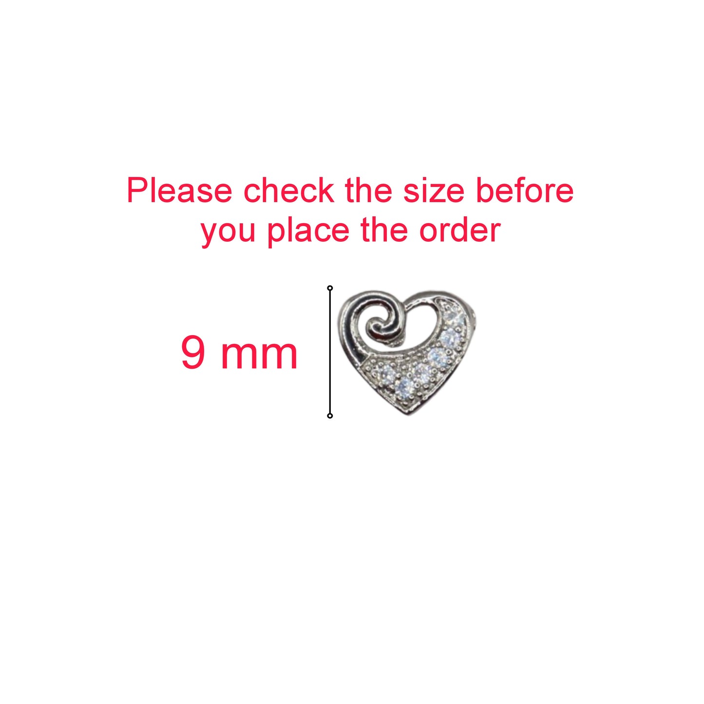 Sterling Silver Heart Stud Earrings with AD for women and girls