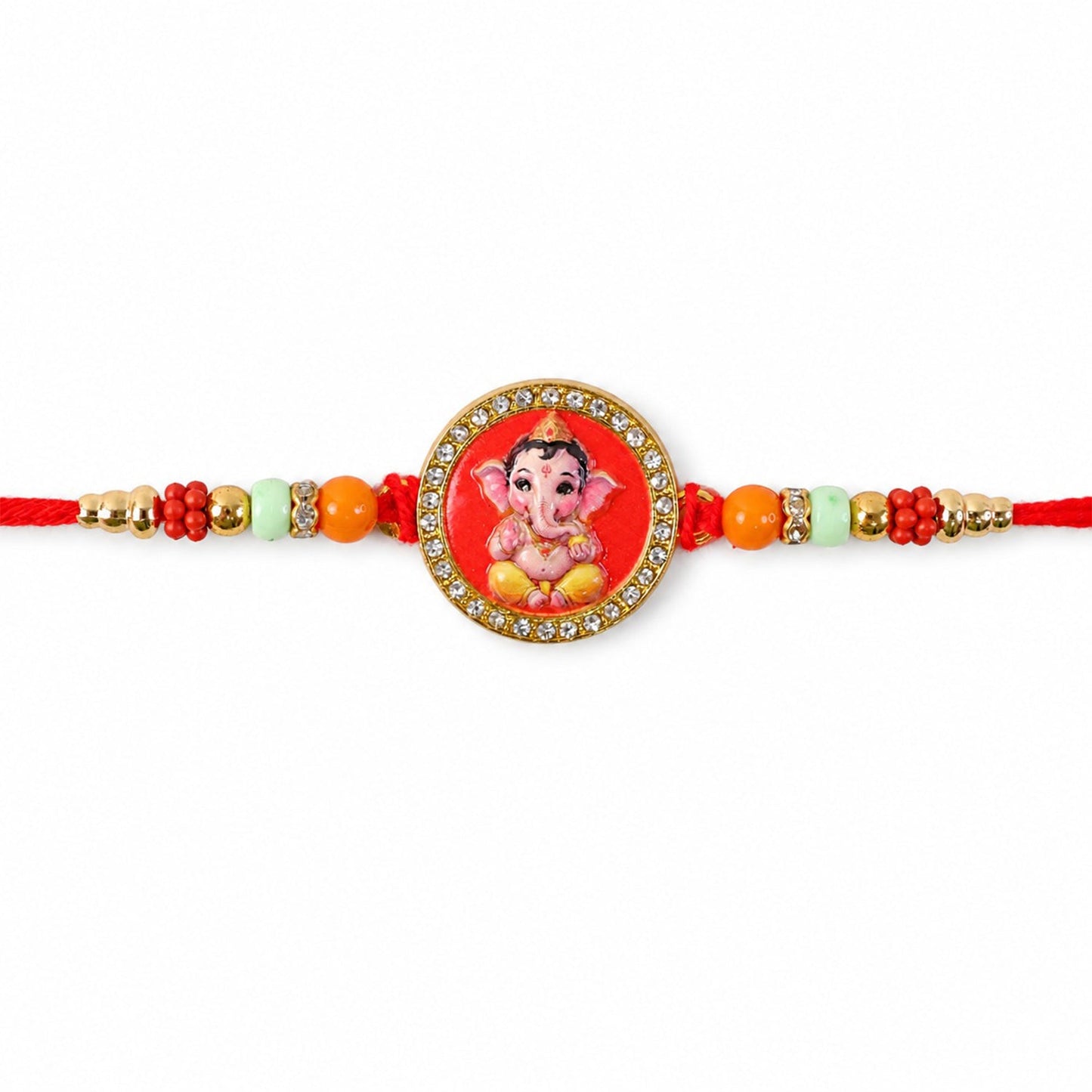 Ganesha Rakhi for Brother - Designer Raksha Bandhan Thread (5pcs)