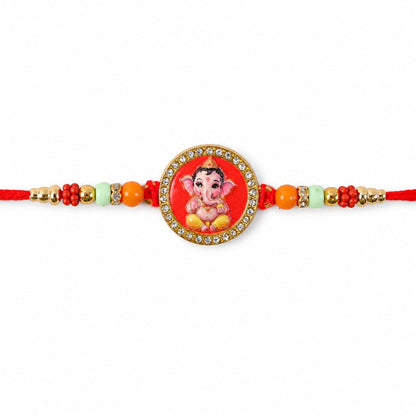 Ganesha Rakhi for Brother - Designer Raksha Bandhan Thread (5pcs)