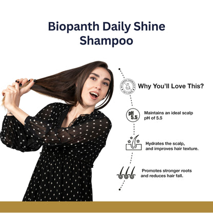 Hair care product display featuring rice water shampoo