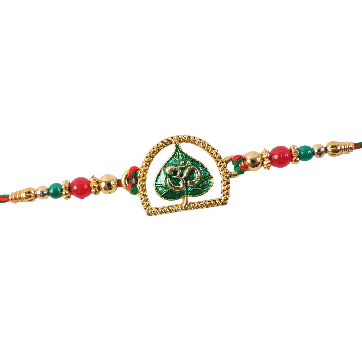 Divine Rakhi with Om Arch Plaque, leaf detail and display look for Festive Display