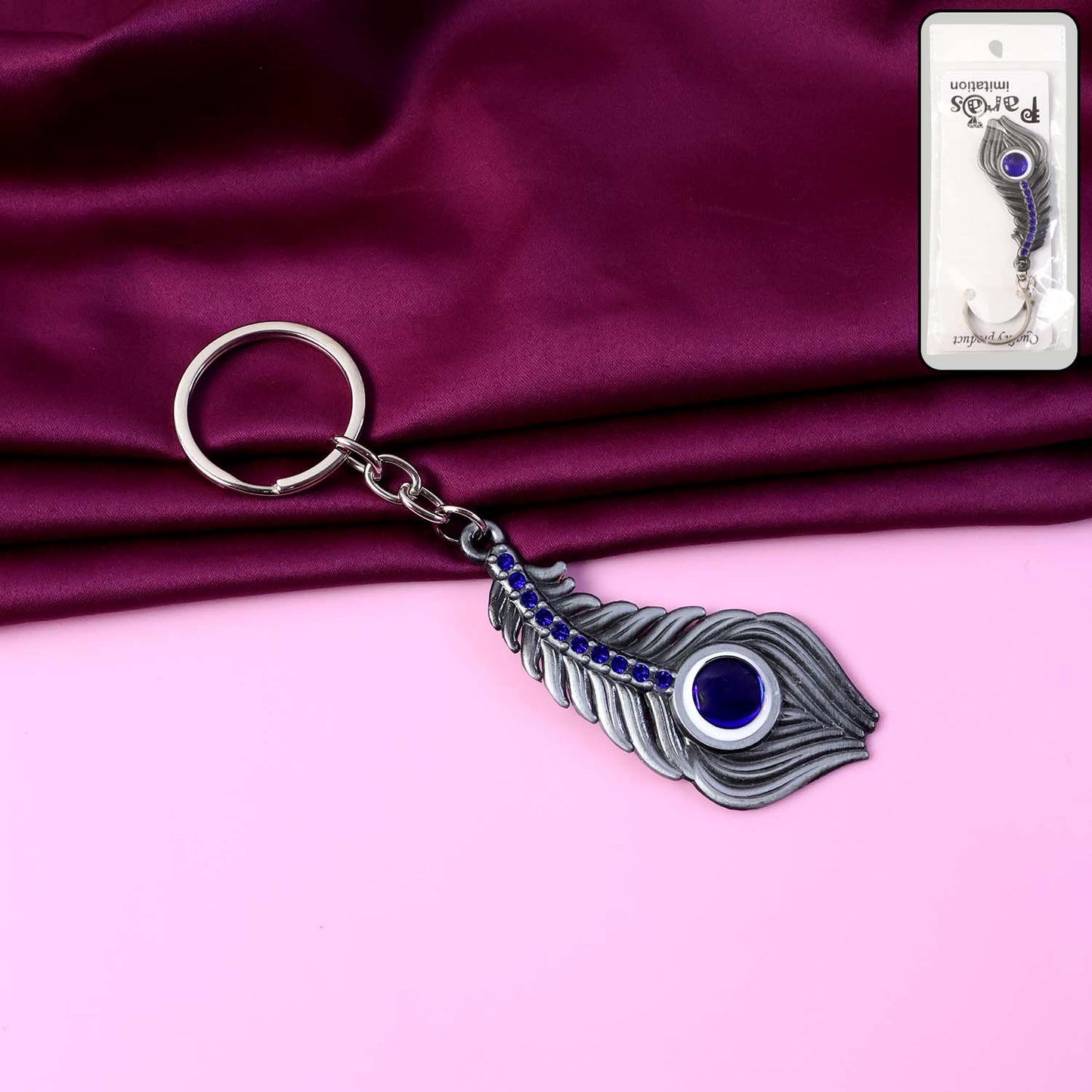 Peacock Feather Keychain