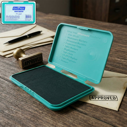 OfficeMate Green Feather Touch Stamp Pad for Office And School Use (155x95 mm)