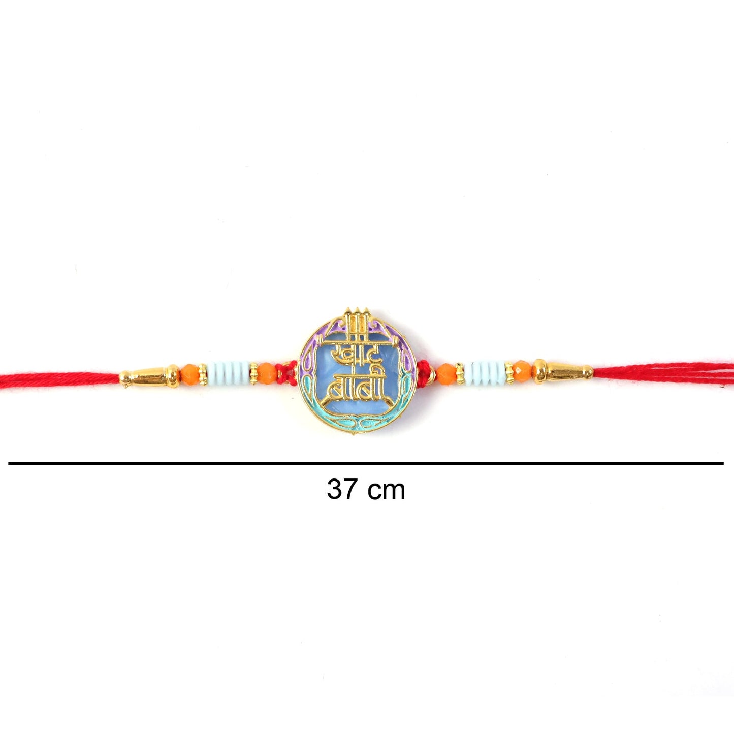 Colorful Rakhi with Beads & Religious Symbol for Brothers (5pcs)