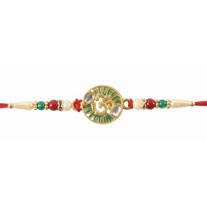 Om Stone Studded Designer Rakhi for Raksha Bandhan (5pcs)