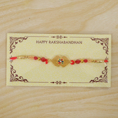 Designer Rakhi Leaf Floral Stone Beaded for Raksha Bandhan (5pcs)