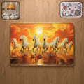 Sunset Wall Art Frame – Elegant Seven Horse Canvas Decor
