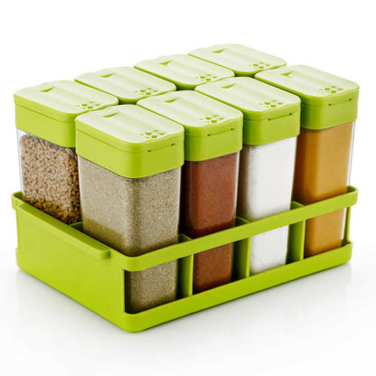 multipurpose spice rack with tray set of 8