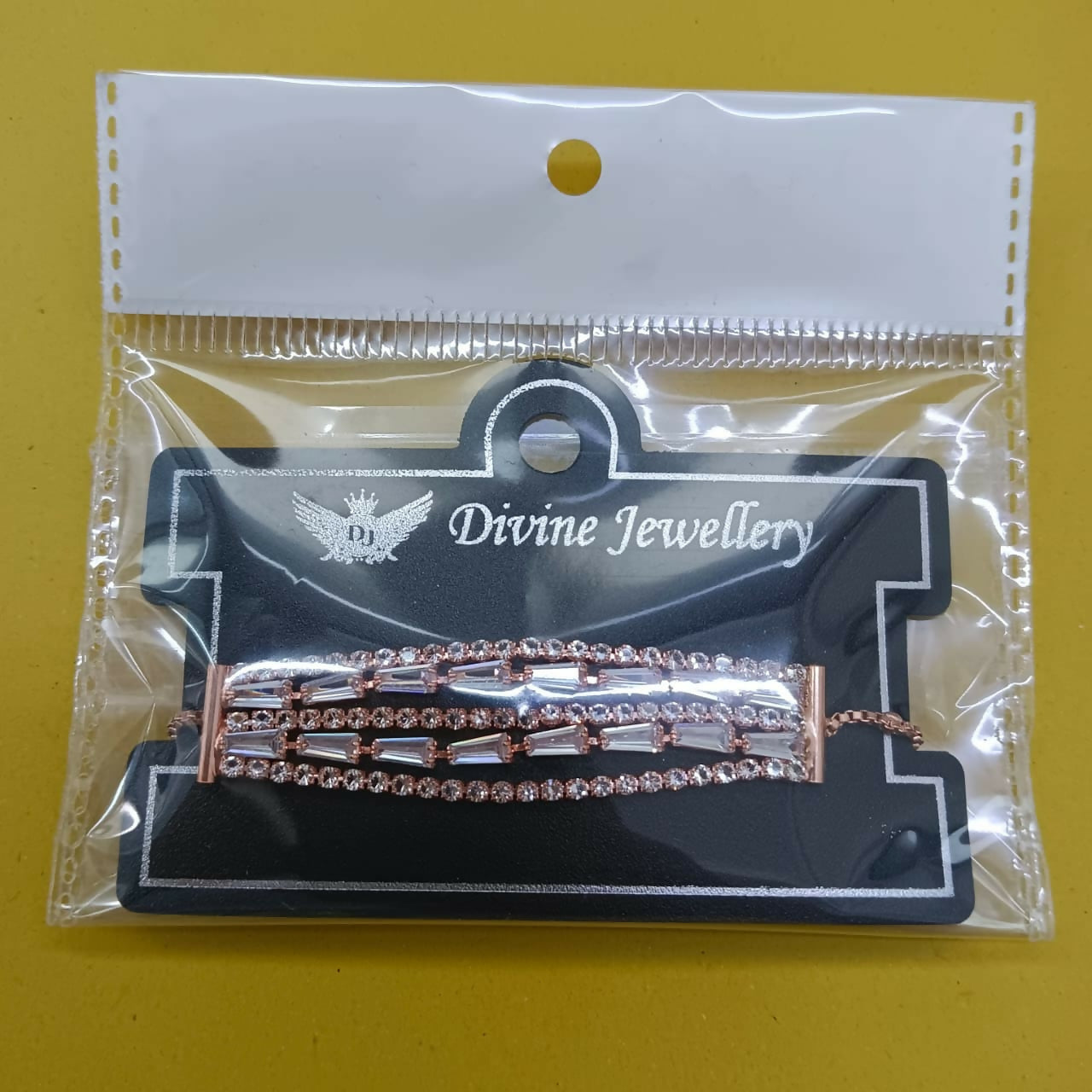 Rose Gold Plated Ad Stone Adjustable Bracelet