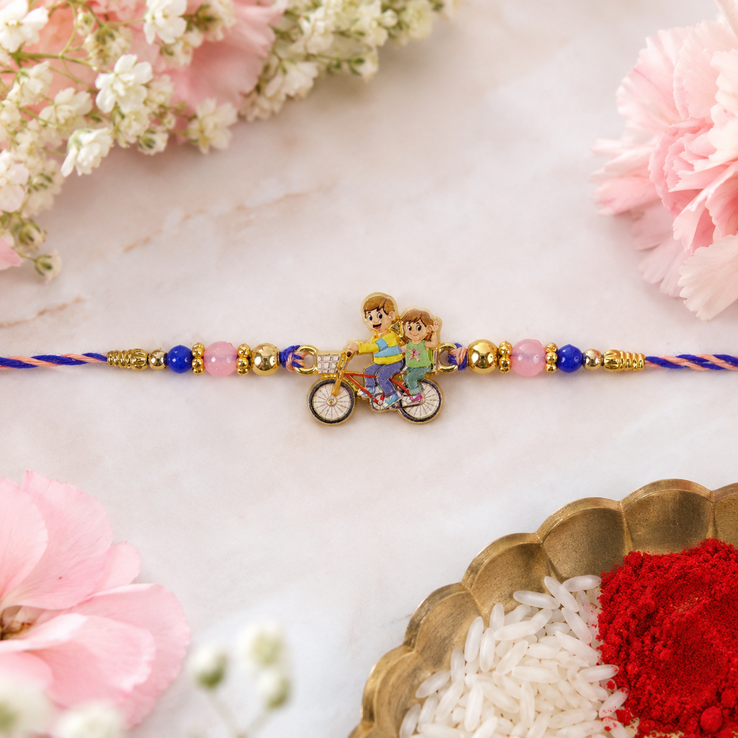 Bicycle Kids Rakhi for Brother Festive Designer Thread (5pcs)