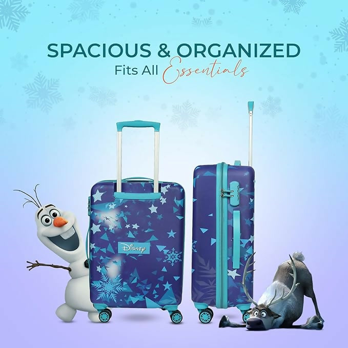 Travelling Kids Cartton Character Trolley/Luggage Bags 4 Wheels ( Blue /22 Inch)