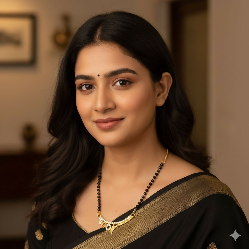 Gold Plated Modern AD Mangalsutra For women