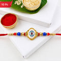 Evil Eye Motif Stone Studded Designer Rakhi for Brother (10pcs)
