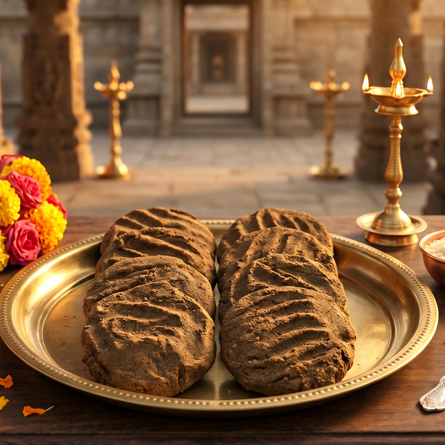Cow Dung Cakes for Havan Puja Sambrani Dhoop Uple Ritual Use (1 kG)