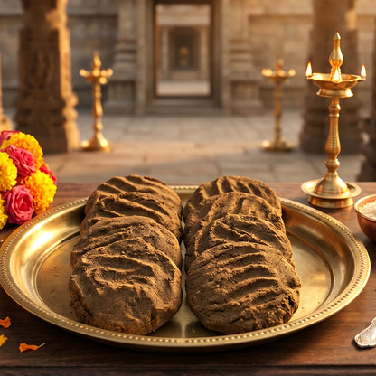 Cow Dung Cakes for Havan Puja Sambrani Dhoop Uple Ritual Use (1 kG)